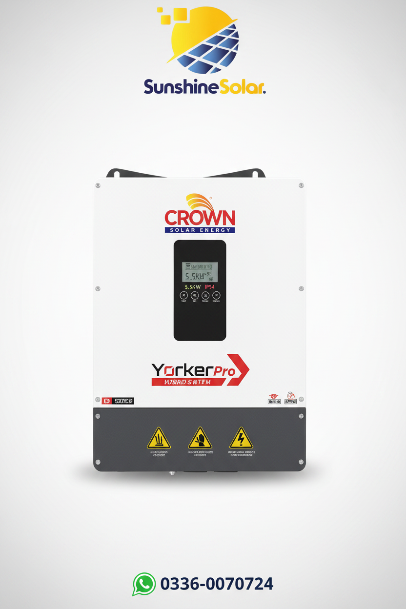 Crown Yorker Pro 5.5KW IP54 Hybrid Solar Inverter 24V