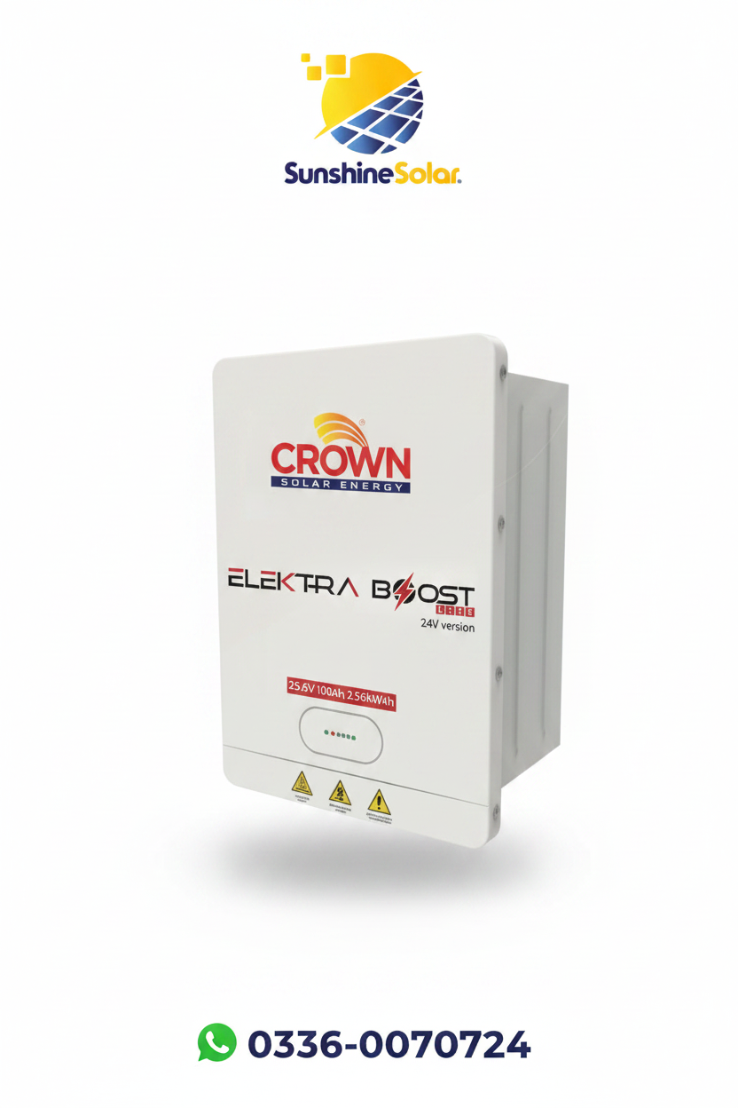 Crown Elektra Boost Lite 25.6V 100Ah LiFePO4 Battery