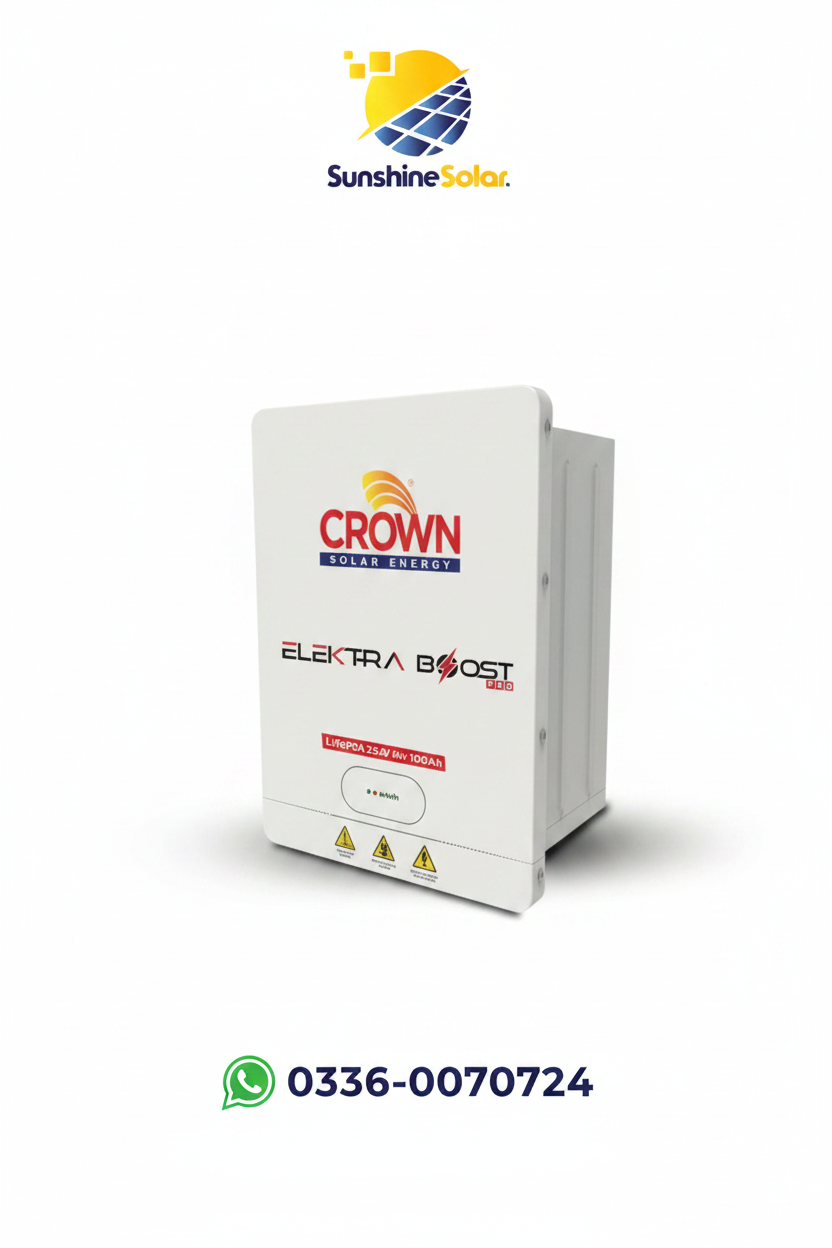 Crown Elektra Boost Pro 25.6V 100Ah LiFePO4 Battery