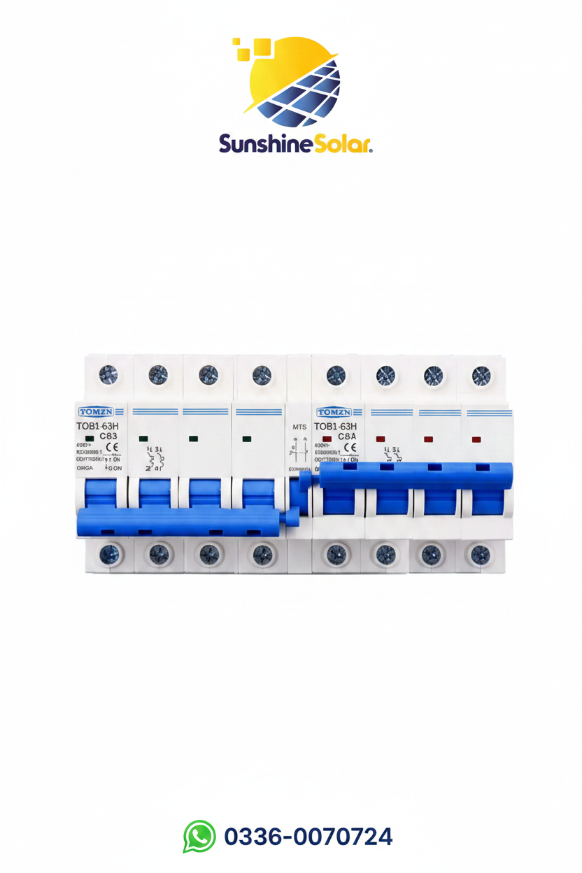 Tomzn AC Breaker Changeover 4-Pole 63A TOB1-63H
