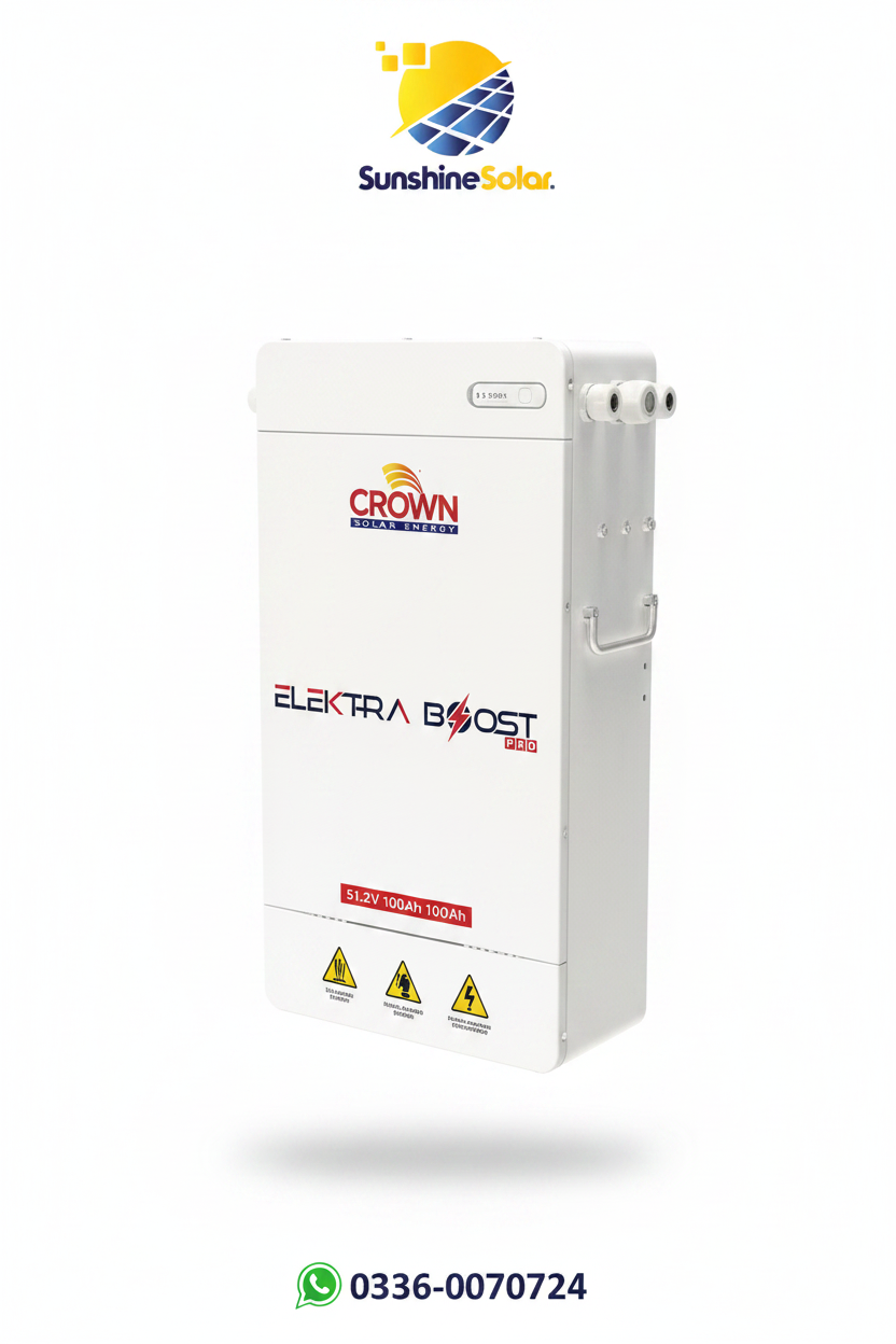 Crown Elektra Boost Pro 51.2V 100Ah LiFePO4 Battery 5.12kWh